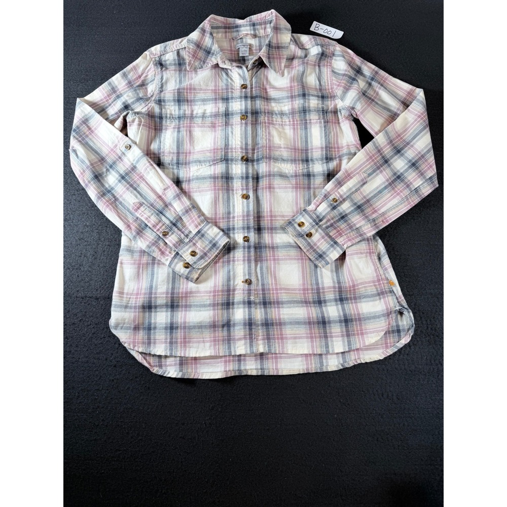 Carhartt Womens Plaid Button Down Shirt Purple Pink Cotton Size S 103085 470